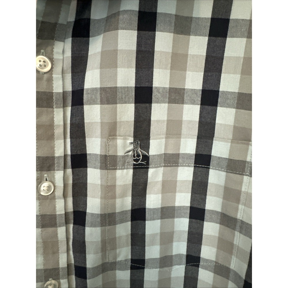 ORIGINAL PENGUIN Heritage Slim Fit Plaid Cotton Blend Shirt Size Large - Picture 2 of 9